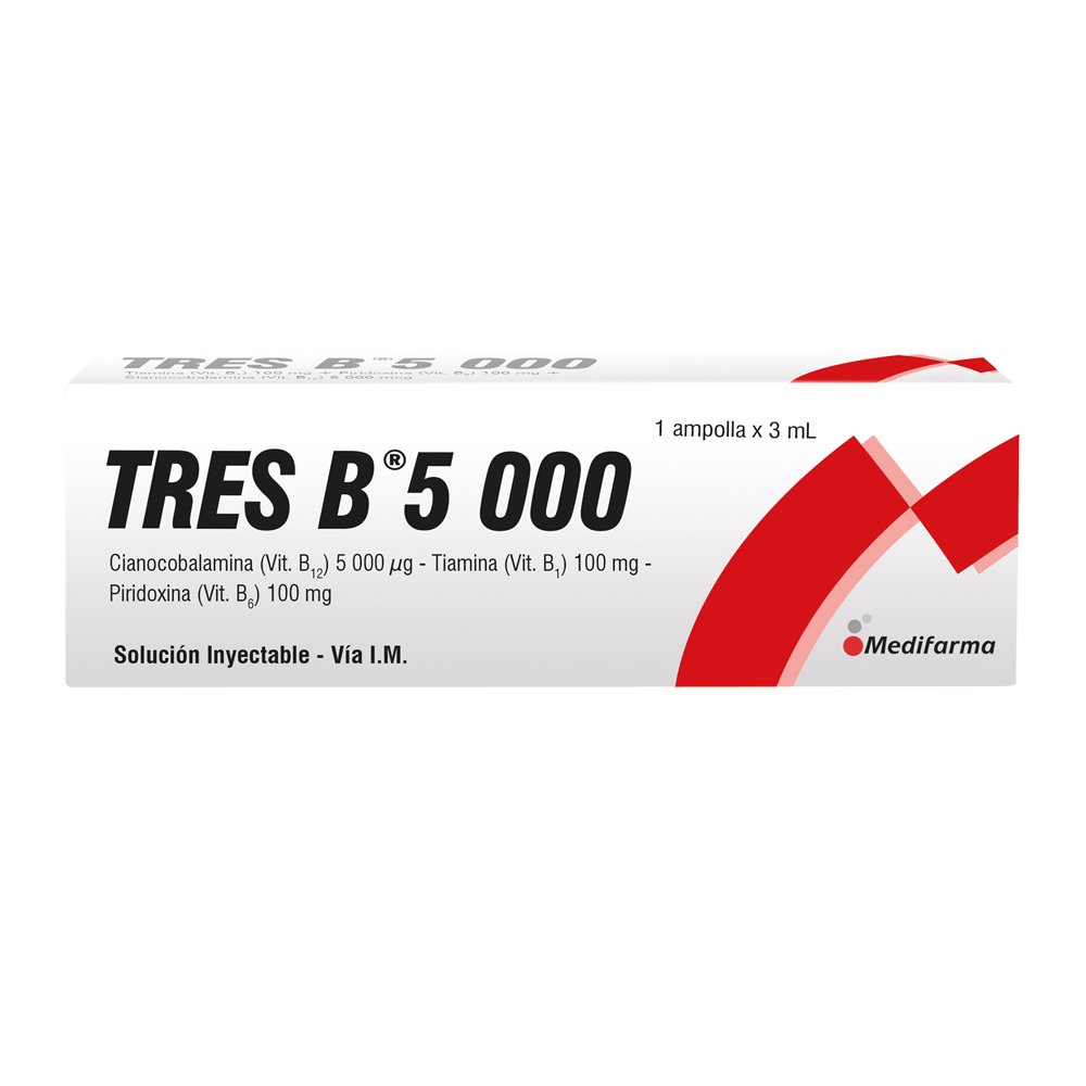 Tres B 5000 Solución Inyectable Ampolla 3 mL | FarmaGO